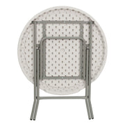 2.63 ft Plastic Round Folding Table by Flash Furniture – 32" Round, Plastic, Metal, Plastic: Polyethylene, Granite White, Model RB-32R-GW-GG