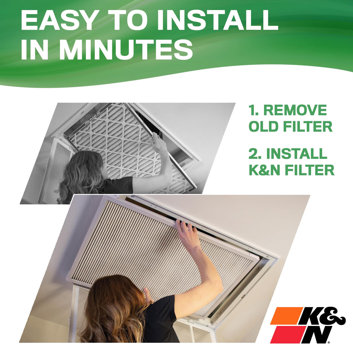 K&N 23.4" x 23.4" x 0.8" / Merv 13 / 1 Furnace Filters