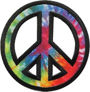Simplicity Rainbow Peace Sign Applique Clothing Iron On Patch, 2.75'' D