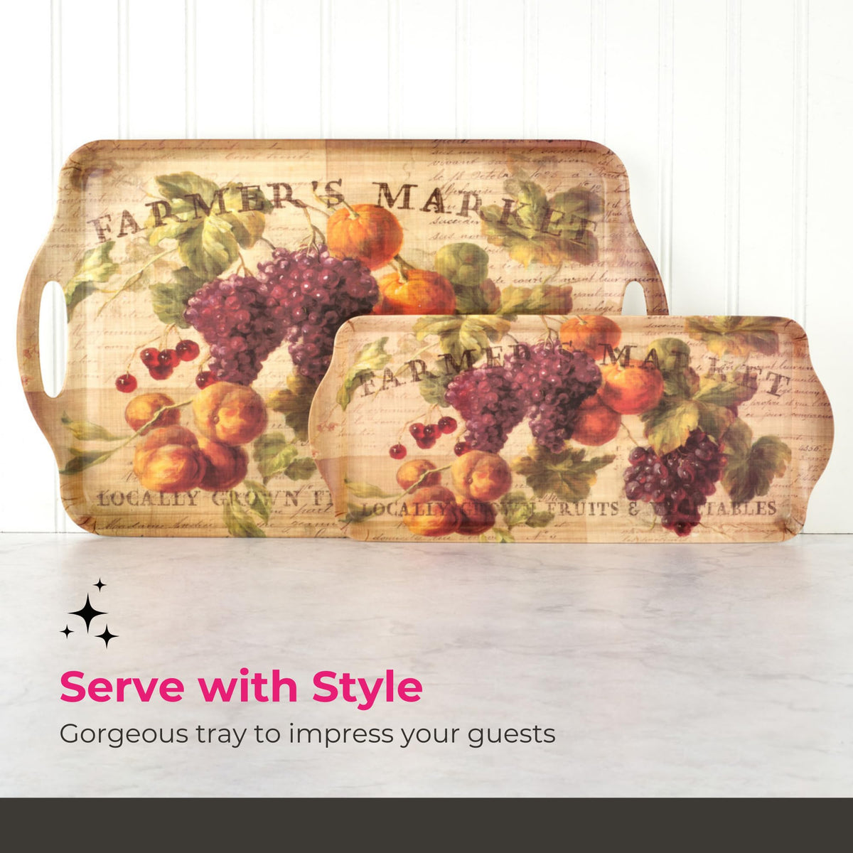 Pimpernel Melamine Serving Tray, Rectangular 19 x 12 Inch, Multicolored Thanksgiving