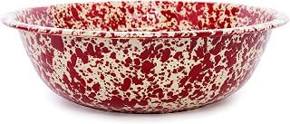 Crow Canyon Home Enamelware Medium Basin, 8 quart, Burgundy/Cream Splatter (Single)