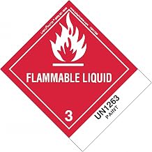 Labelmaster HSN1700 Flammable Liquid Label, UN1263 Paint, Paper, Standard Tab, Hazmat, 4.75" x 4" (Pack of 500)
