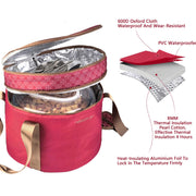 Tmrioplep Pie Carrier Set with Lids and Handles, 12 Inch, Red