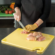 Carlisle Sanitary Maintenance B378726 15 x 20 x 0.5 in. Saf-T-Grip Cutting Boards Blue by San Jamar – 20"L x 15"W, Co-Polymer, Yellow