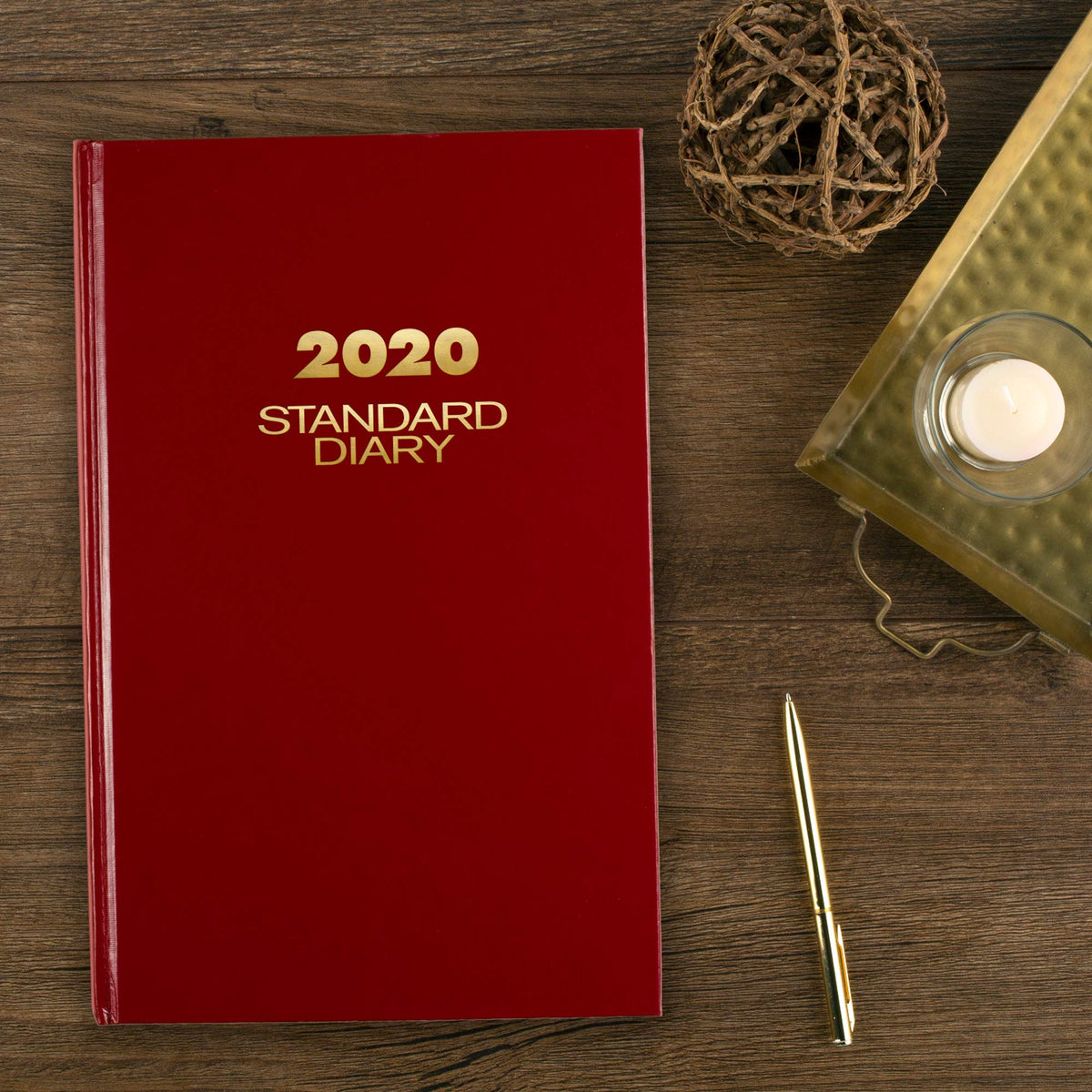Standard Diary Recycled Daily Diary by AT-A-GLANCE – 7.625 x 12.375 inches, Red, Model SD376-13