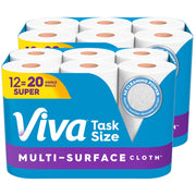 Multi-Surface Cloth Paper Towels by Viva – 12 Rolls (81 Sheets each), Paper, White, Model 10036000548270