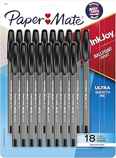 Paper Mate InkJoy 100ST Ballpoint Pens, Medium Point (1.0mm), Black, 18 Count