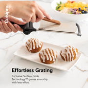 Surface Glide Technology Stainless Steel Folding Handle Grater by Cuisipro – Fine Grater, Stainless Steel, Model 746812