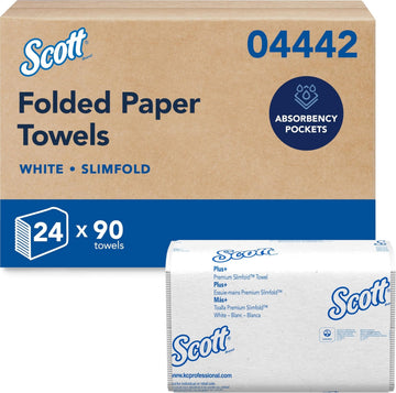 Slimfold Paper Towels by Scott Professional – 90 Count (Pack of 24), Bamboo, White, Pack of 2160, Model KCC04442