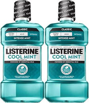 Listerine Cool Mint Antiseptic Mouthwash, Intense Mint, 33.8 fl. oz/1L x 2