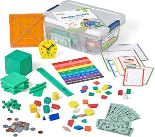 hand2mind Math Tools Small Group Sets 2-3 by Reagan Tunstall & Kristina Grant, Math Manipulatives, Base Ten Blocks, Patten Blocks, Fraction Tiles, Color Tiles, Classroom Supplies
