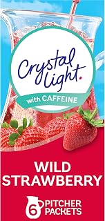 Crystal Light Sugar-Free Energy Wild Strawberry Low Calories Powdered Drink Mix 6 Count Pitcher Packets