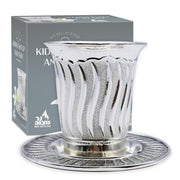 Ner Mitzvah Kiddush Goblet with Tray, 6 Ounces, Modern Design