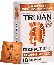 TROJAN G.O.A.T. Latex-Free Lubricated Condoms for Men, 10 Count
