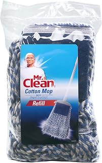 Mr. Clean Mop with Scrubber Refill Head Cotton Blend with Looped Ends, X-Large, Blue