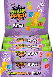 Sour Patch Kids Bites Soft & Chewy Gummy Easter Candy, Bulk Candy, 12 Tubes