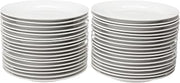 CAC China H-7 Porcelain Round Plate, 7-1/2-Inch, Super White, Box of 36