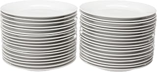 CAC China H-7 Porcelain Round Plate, 7-1/2-Inch, Super White, Box of 36