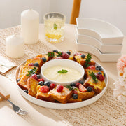 Malacasa Porcelain Divided Serving Platter, 6 Sections, White