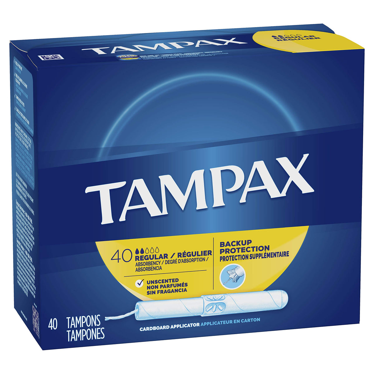 Cardboard Applicator Tampons by Tampax – 40 Count (Pack of 1), Cotton, Model 7301024751