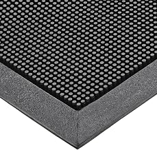 Notrax 345 Scraper Outdoor Brush Mat | Natural Rubber Doormat for Outdoor Year-Round Use, Heavy-Duty, Durable, Beveled Edges, 36'' x 60'' Black, 345S3660BL