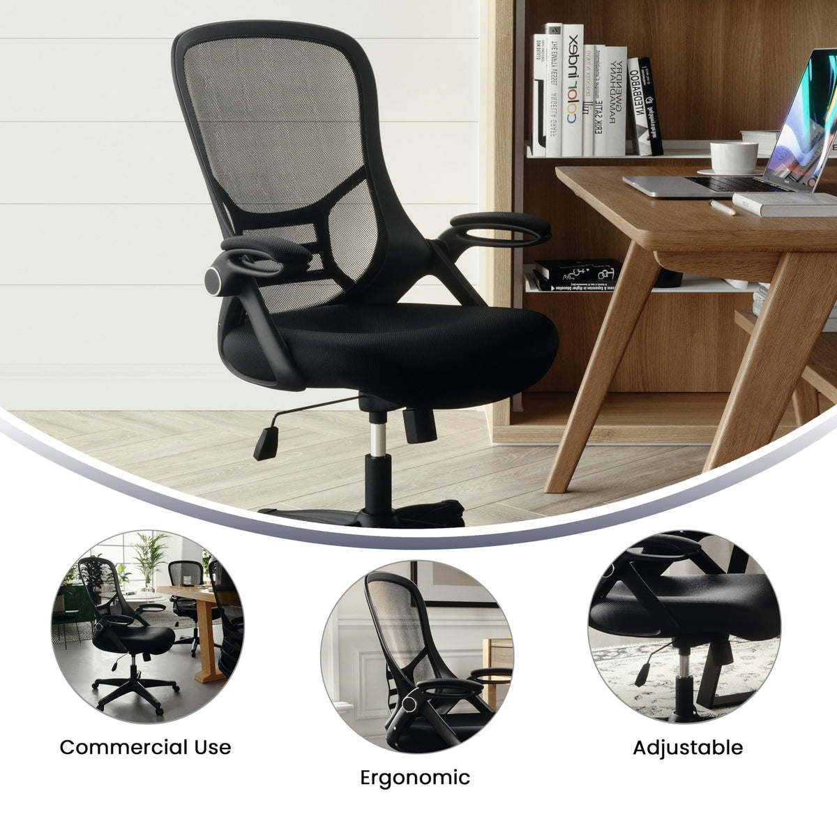 Flash Furniture Black / Set of 1 / Contemporary Home Office Desk Chairs