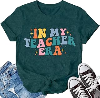 Teacher Shirts for Women in My Teacher Era Shirt Back to School Casual Tee Teachers Life Tops