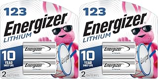 Energizer 123 Lithium Batteries, 3V Photo Batteries, 2 Count, (Pack of 2)