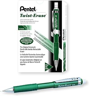 Pentel Twist-Erase III Mechanical Pencil (0.5mm), Green Barrel