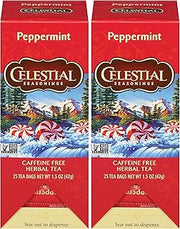 Celestial Seasonings Peppermint Herbal Tea 25 Tea Bags (Pack of 2)