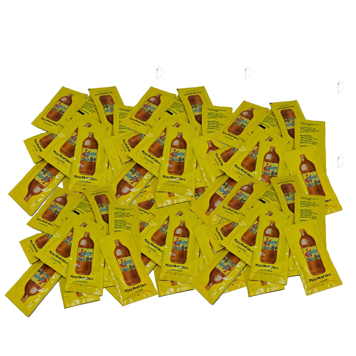 Mexican Hot Sauce | Picante Salsa Seasoning Salt Spice Mix Made From Chili Peppers Perfect for Chips by Valentina – 0.34 Fl Oz (Pack of 50)