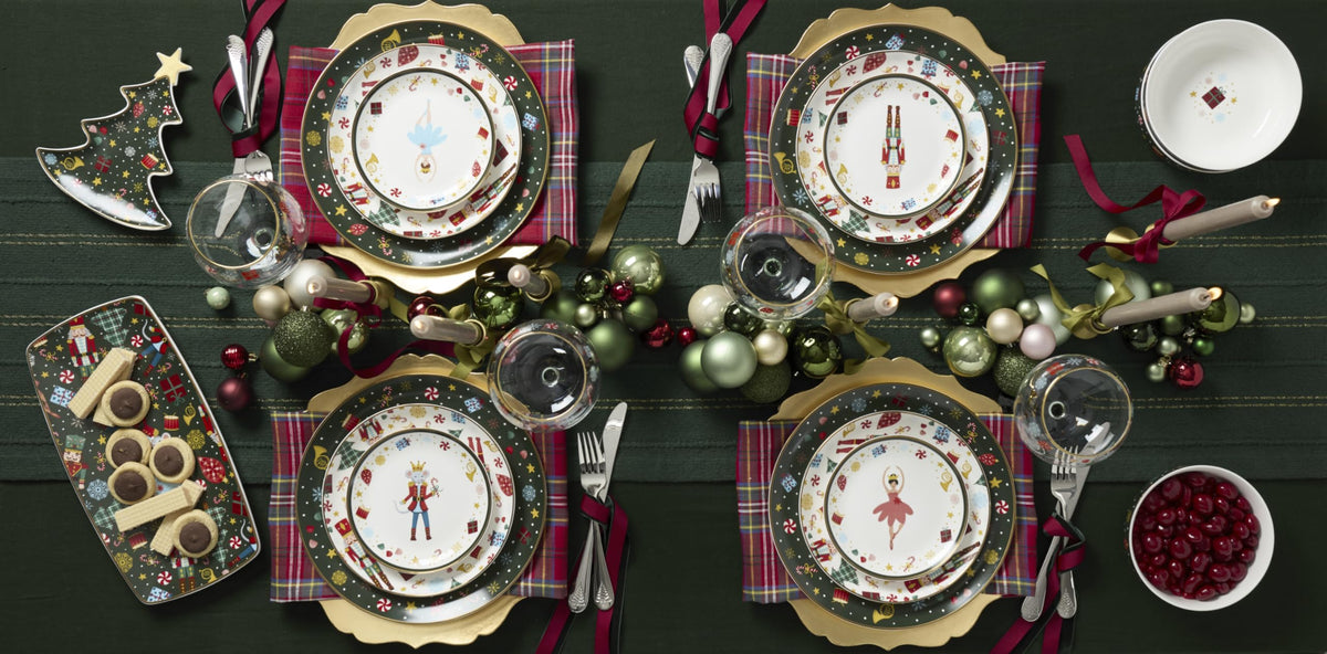Lenox Nutcracker Ballet Appetizer Plates, Porcelain Set of 4, Multicolor
