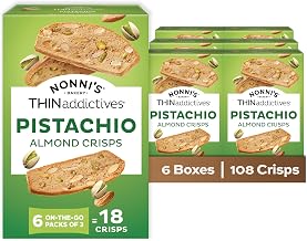 Nonni's Almond Thins, Pistachio, 6 Count, (Pack of 6)