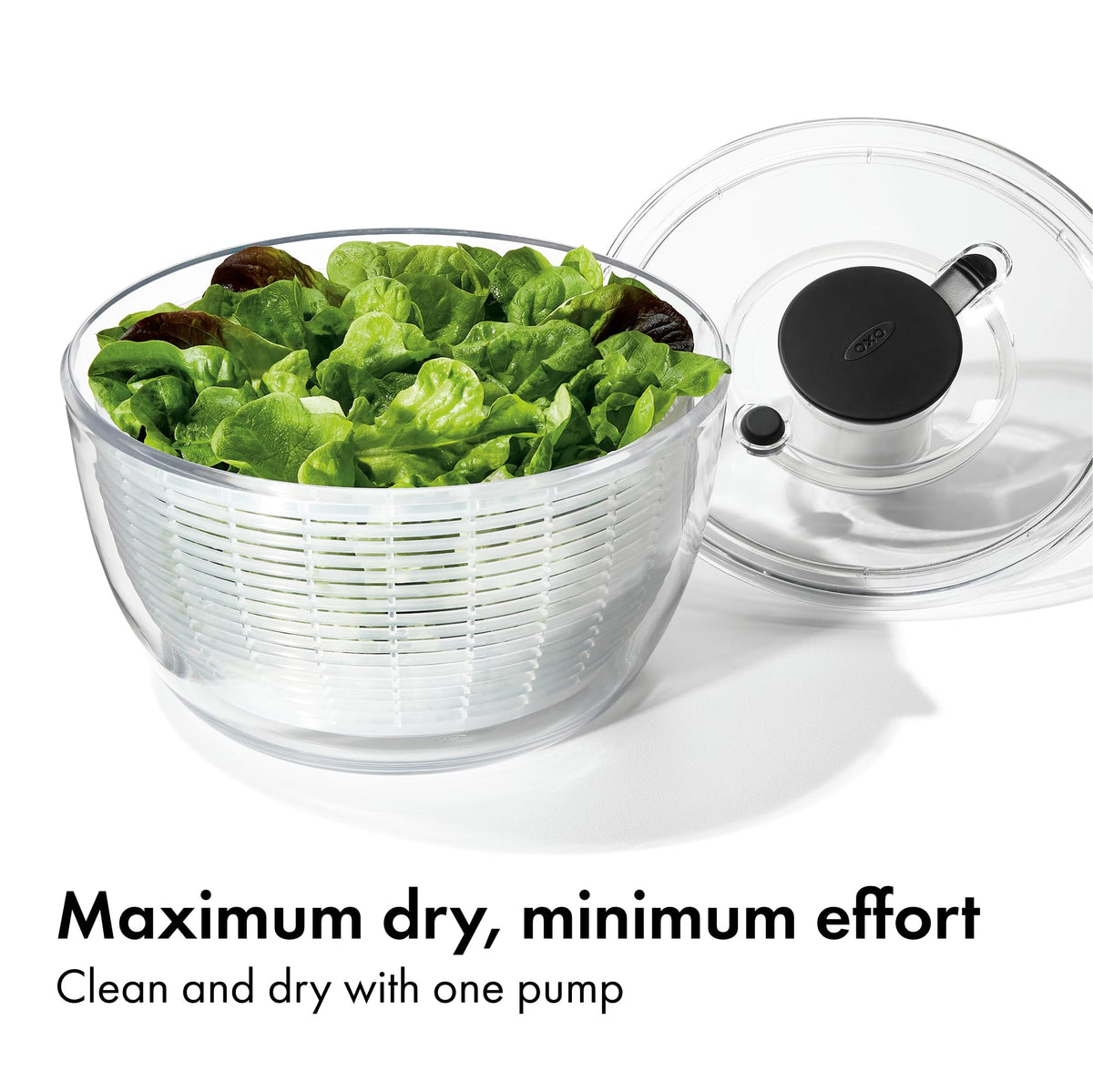 OXO Good Grips Salad Spinner, 6.22 Quart Capacity, White