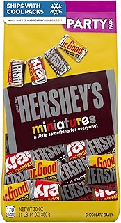 HERSHEY'S Miniatures Assorted Chocolate Candy Variety Pack, 30 oz | Assorted Milk Chocolate, Special Dark Chocolate, Krackel and Mr. Goodbar Miniatures, Individually Wrapped for Sharing, 30 oz