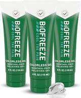 Biofreeze Pain Relief Gel, Colorless Menthol Gel, 4 FL OZ Tube (3 Pack)