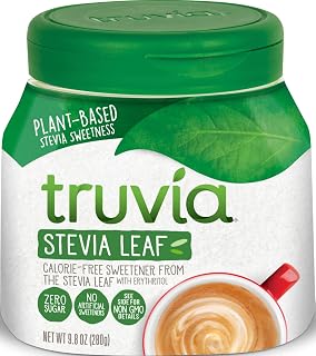 Truvia Sweetener Natural Calorie Free, 9.8 Ounce | Spoonable jar; 3/4 tsp = 2 tsp sugar; stevia leaf, erythritol; non-GMO, gluten-free, kosher; diabetic & keto