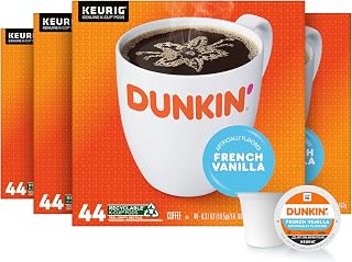 Dunkin' Dunkin’ French Vanilla, Artificially Flavored Coffee, Keurig K-Cup Pods, 44 Count Boxes (Pack of 4)