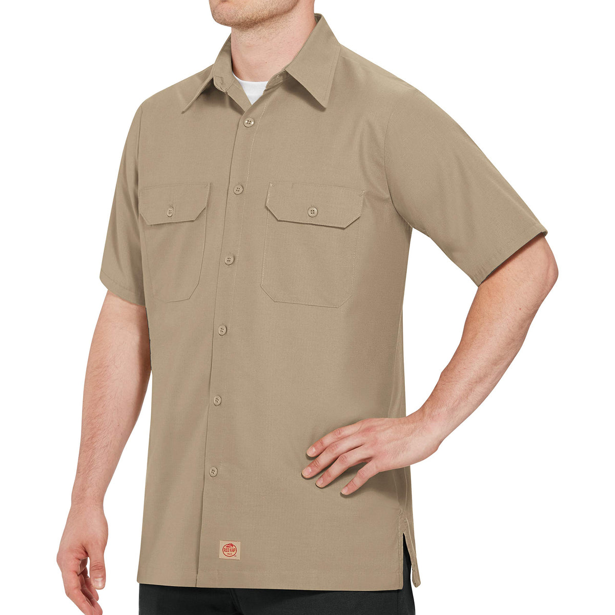 Red Kap Small / Khaki / Solid Rip Stop Shirt Tops