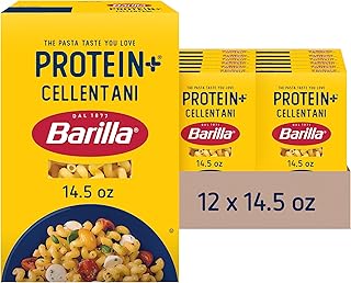 Barilla Protein+ (Plus) Cellentani Pasta, Plant Based Protein, 14.5oz(12PK)