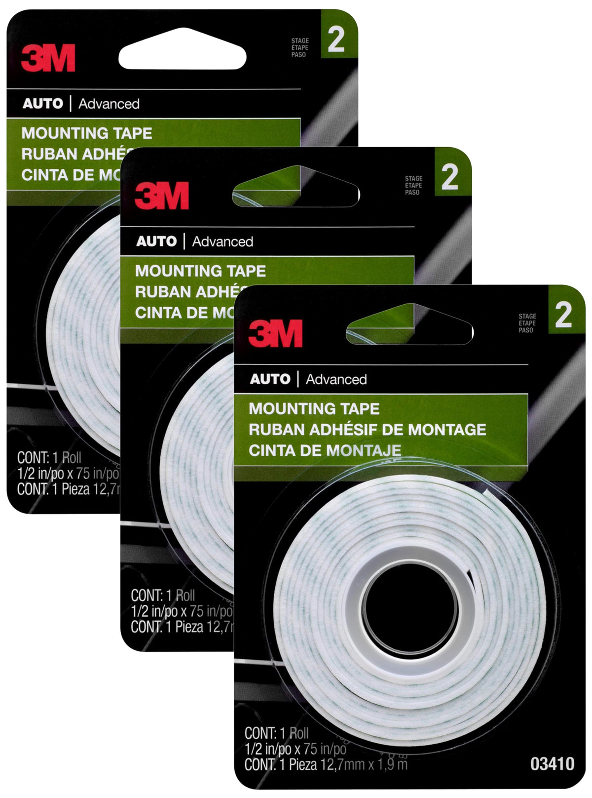 3M 1 / 1 Count (Pack of 3) / Factory Mounting Tape