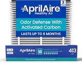 413CBN Replacement Filter for AprilAire Whole House Air Purifiers - MERV 13 with Carbon, Healthy Home Allergy + Odor Reduction, 16x25x4 Air Filter (Pack of 2)