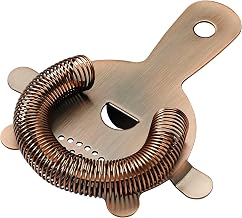 Winco 5 3/4" Copper After5 Stainless Steel Bar Strainer