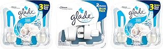 Glade PlugIns Refills Air Freshener Starter Kit, Scented and Essential Oils for Home and Bathroom, Clean Linen, 4.02 Fl Oz, 2 Warmers + 6 Refills
