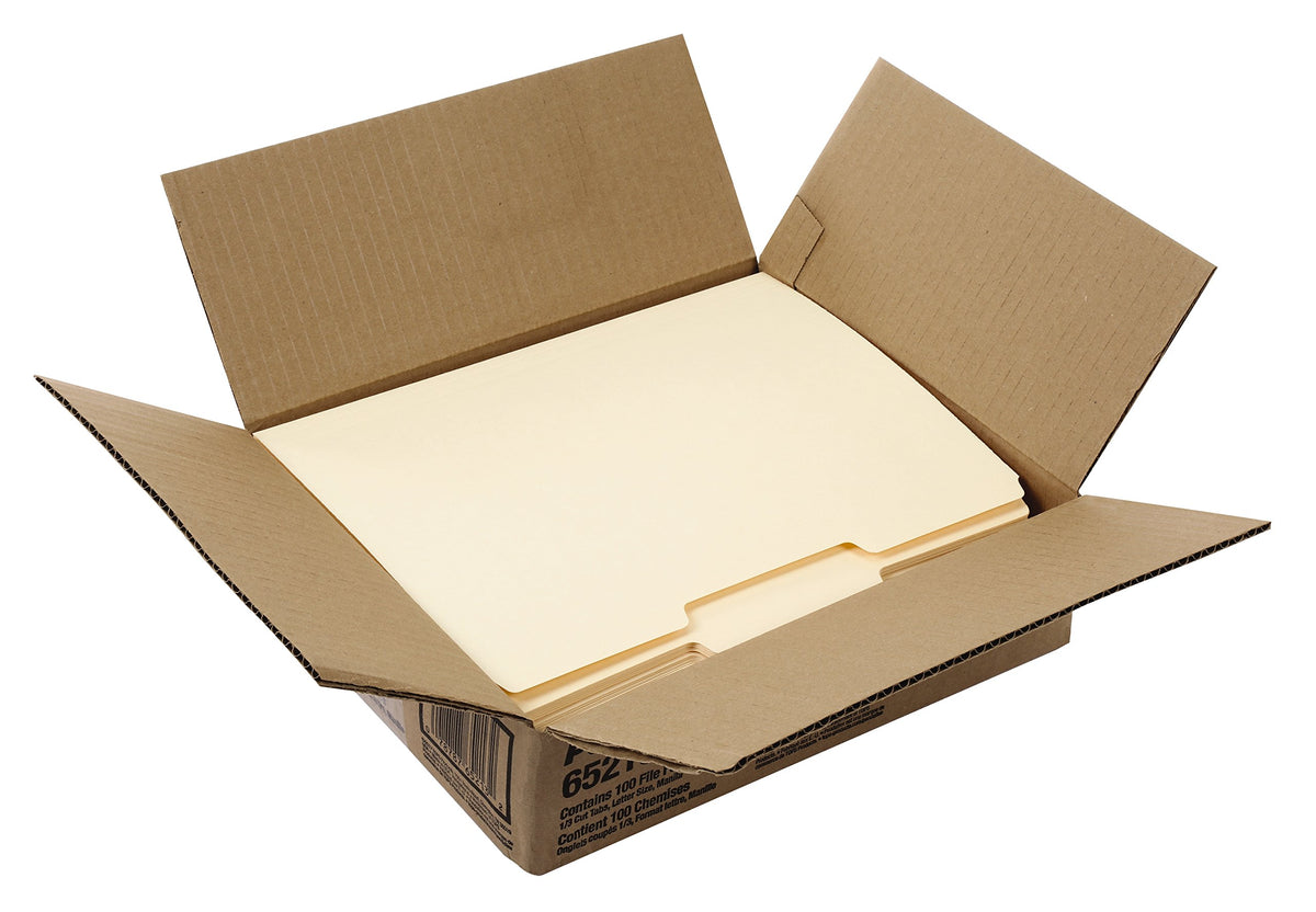 File Folders Letter Size Manila File Folders (250 per Box) and Pendaflex File Folders Letter Size Manila File Folders (100 per Box) – Box of 250, Beige