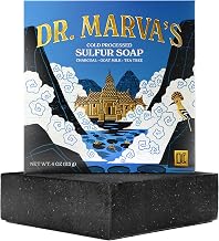 Sulfur Soap Bar with Goat Milk (4 oz) Sulfur Hot Spring Soap, Activated Charcoal + Tea Tree, Clarifying Deep Cleanse for Oily, Acne-Prone Skin, Creamy Lather