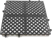 Thunder Group PLIM1212SM Bar Mat, 12" x 12", Light Weight, Interlocking, Dishwasher Safe, Black