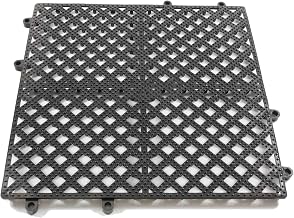 Thunder Group PLIM1212SM Bar Mat, 12" x 12", Light Weight, Interlocking, Dishwasher Safe, Black