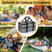 MIAOJIE Insulated Casserole Carrier Bag, 16 x 10 x 7.2 Inches, Gray