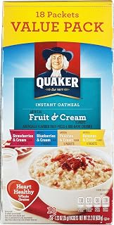 Quaker Instant Oatmeal Fruit & Cream Variety - 18 CT